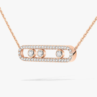 [ELAN LUXE] Move Pave_ Rose Gold Diamond Necklace