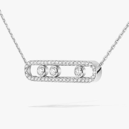 [ELAN LUXE] Move Pave_ Rose Gold Diamond Necklace
