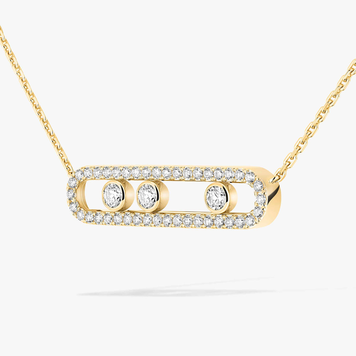 [ELAN LUXE] Move Pave_ Rose Gold Diamond Necklace