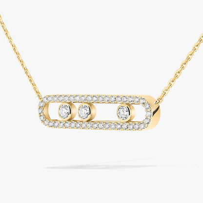 [ELAN LUXE] Move Pave_ Rose Gold Diamond Necklace