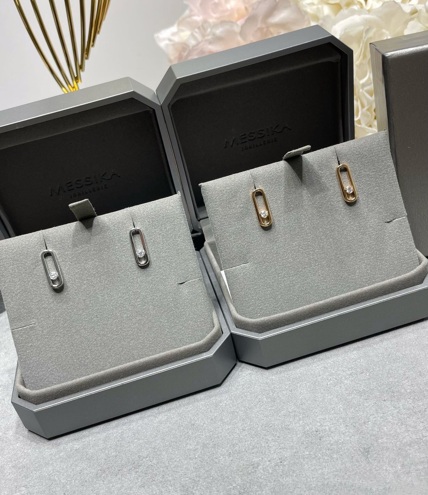 [ELAN LUXE]MOVE UNO SMALL 1 DIAMOND EARRINGS