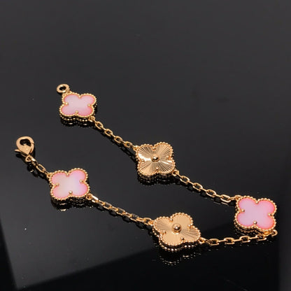 [ELAN LUXE]CLOVER BRACELET 5 MOTIF PINK AND PINK GOLD