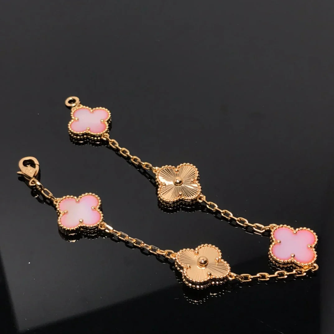 [ELAN LUXE] CLOVER 5 MOTIFS  PINK MOP BRACELET COLLECTION