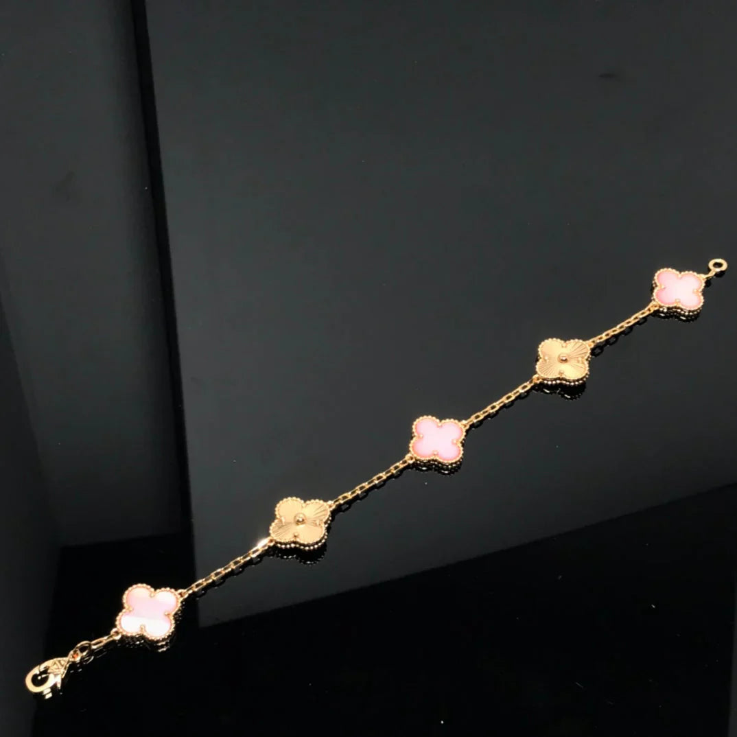 [ELAN LUXE] CLOVER 5 MOTIFS  PINK MOP BRACELET COLLECTION