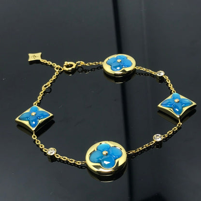 [ELAN LUXE]STAR AND SUN 4 MOTIF BLUE BRACELET