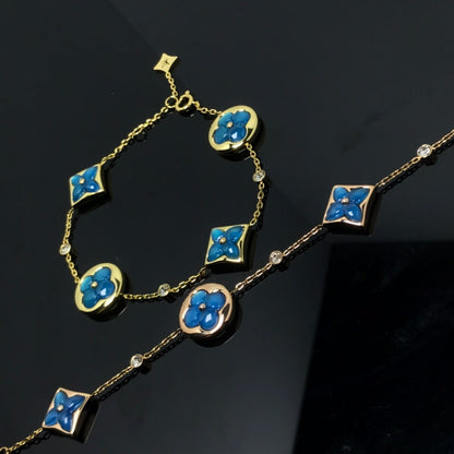 [ELAN LUXE]STAR AND SUN 4 MOTIF BLUE BRACELET