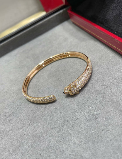 [ELAN LUXE]PANTHERE FULL DIAMOND OPEN BRACELET