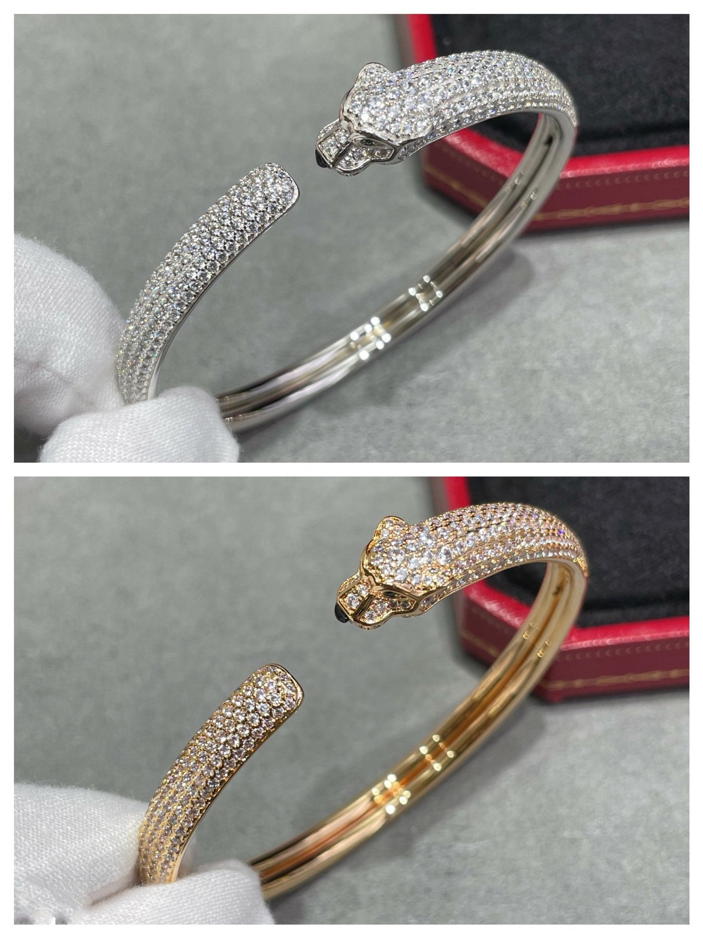 [ELAN LUXE]PANTHERE FULL DIAMOND OPEN BRACELET