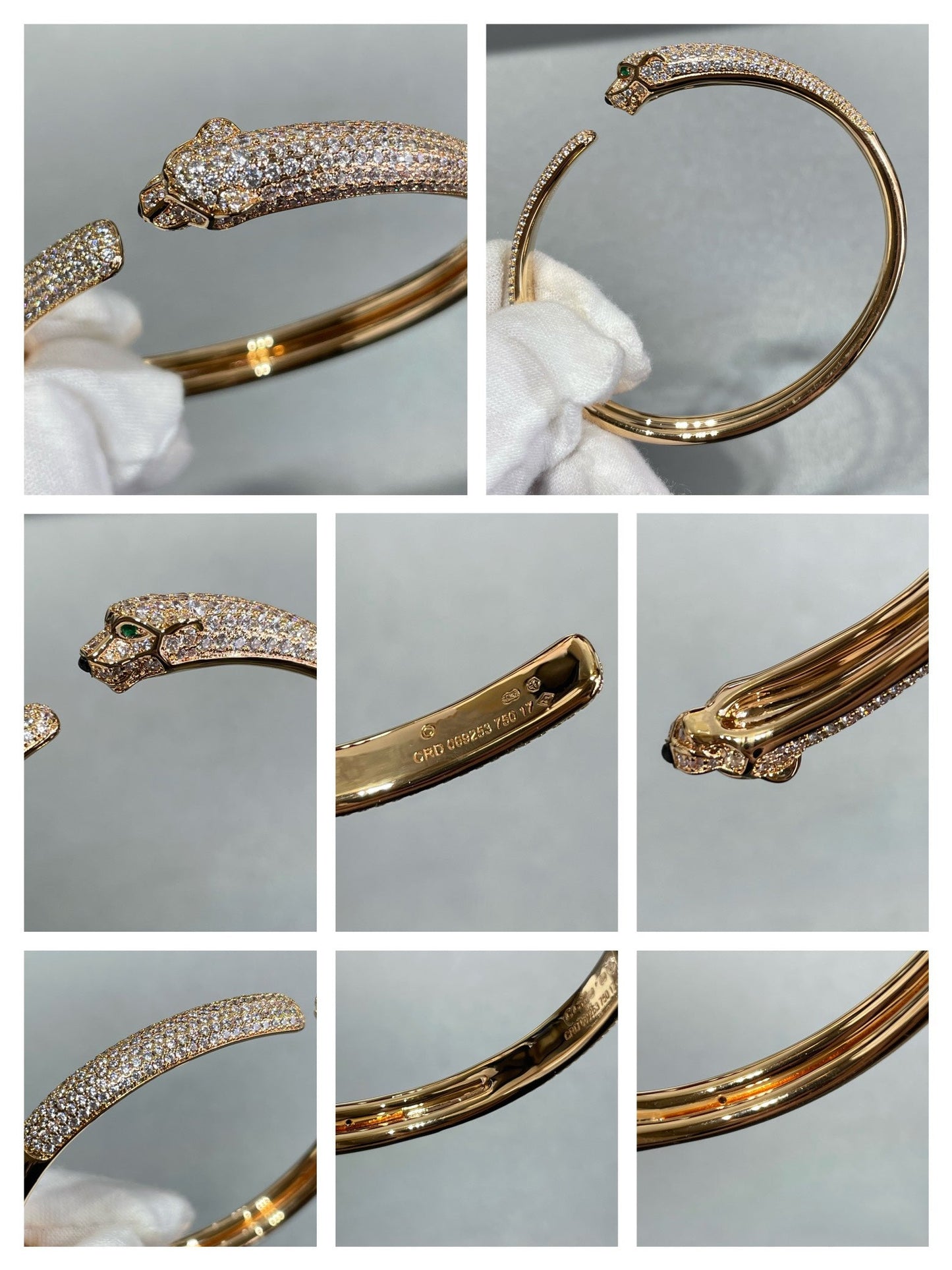 [ELAN LUXE]PANTHERE FULL DIAMOND OPEN BRACELET