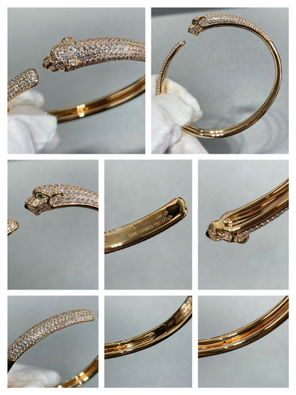 [ELAN LUXE]PANTHERE FULL DIAMOND OPEN BRACELET