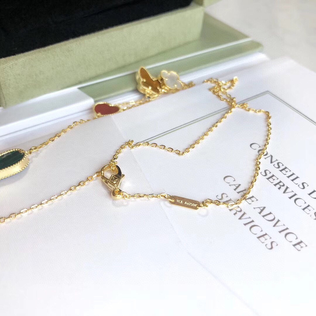 [ELAN LUXE]LUCKY SPRING 4 MOTIFS ROSE GOLD NECKLACE