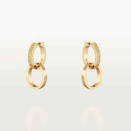 [ELAN LUXE]LOVE 3.3MM DANGLE HALF DIAMOND EARRINGS