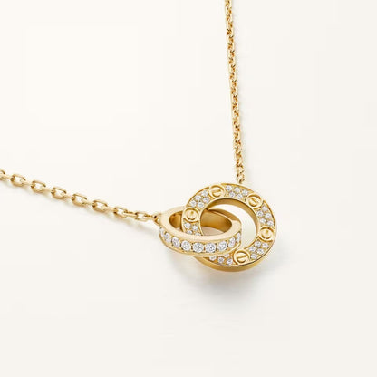 [ELAN LUXE]LOVE  FULL DIAMOND PENDANT NECKLACE