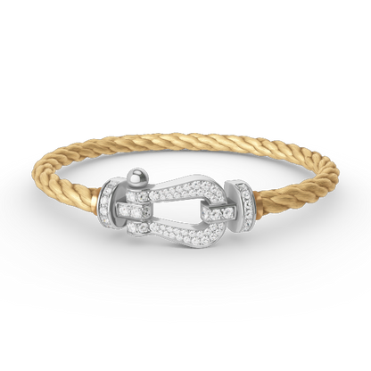 [ELAN LUXE]FORCE LARGE HORSESHOE FULL DIAMOND BRACELET SILVER