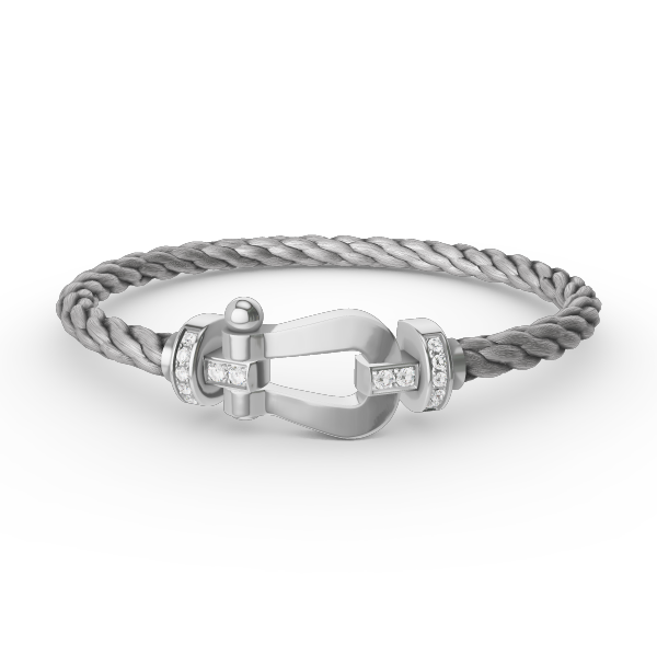 [ELAN LUXE]FORCE LARGE HORSESHOE HALF DIAMOND BRACELET SILVER