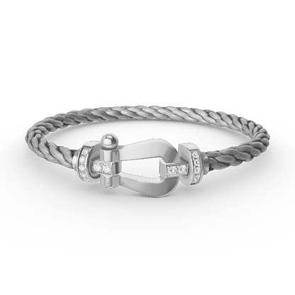 [ELAN LUXE]FORCE LARGE HORSESHOE HALF DIAMOND BRACELET SILVER