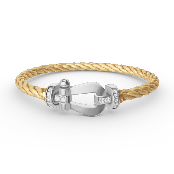 [ELAN LUXE]FORCE LARGE HORSESHOE HALF DIAMOND BRACELET SILVER