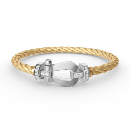[ELAN LUXE]FORCE LARGE HORSESHOE HALF DIAMOND BRACELET SILVER