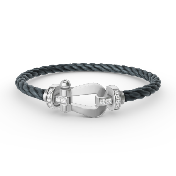 [ELAN LUXE]FORCE LARGE HORSESHOE HALF DIAMOND BRACELET SILVER