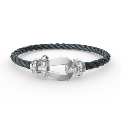 [ELAN LUXE]FORCE LARGE HORSESHOE HALF DIAMOND BRACELET SILVER
