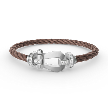 [ELAN LUXE]FORCE LARGE HORSESHOE HALF DIAMOND BRACELET SILVER