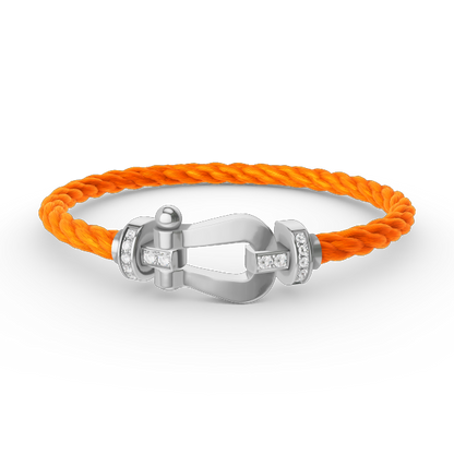 [ELAN LUXE]FORCE LARGE HORSESHOE HALF DIAMOND BRACELET SILVER