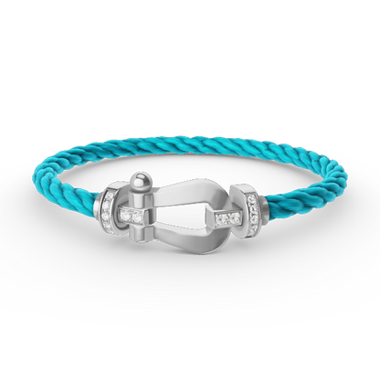 [ELAN LUXE]FORCE LARGE HORSESHOE HALF DIAMOND BRACELET SILVER