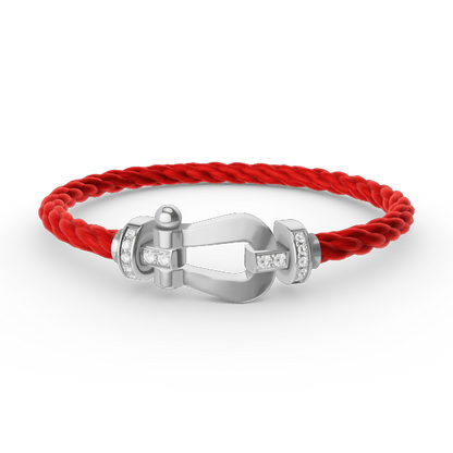 [ELAN LUXE]FORCE LARGE HORSESHOE HALF DIAMOND BRACELET SILVER