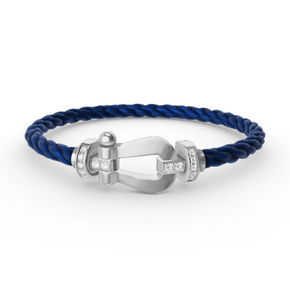 [ELAN LUXE]FORCE LARGE HORSESHOE HALF DIAMOND BRACELET SILVER
