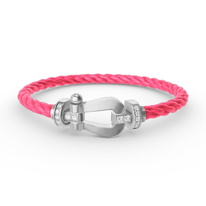 [ELAN LUXE]FORCE LARGE HORSESHOE HALF DIAMOND BRACELET SILVER