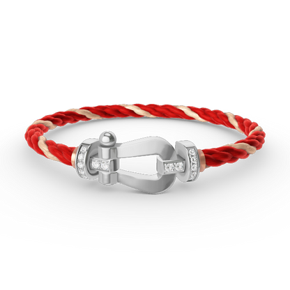 [ELAN LUXE]FORCE LARGE HORSESHOE HALF DIAMOND BRACELET SILVER