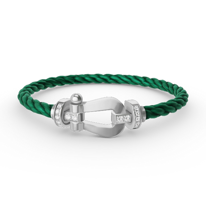 [ELAN LUXE]FORCE LARGE HORSESHOE HALF DIAMOND BRACELET SILVER