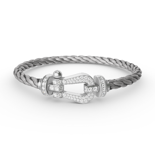 [ELAN LUXE]FORCE LARGE HORSESHOE FULL DIAMOND BRACELET SILVER