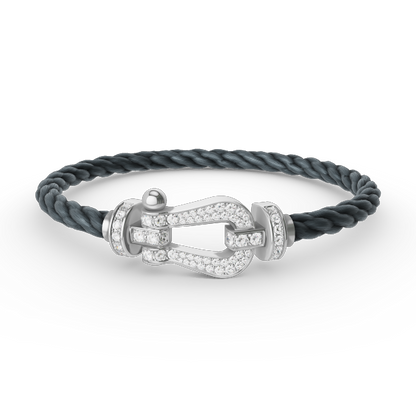 [ELAN LUXE]FORCE LARGE HORSESHOE FULL DIAMOND BRACELET SILVER