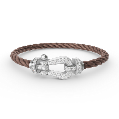 [ELAN LUXE]FORCE LARGE HORSESHOE FULL DIAMOND BRACELET SILVER
