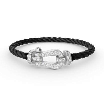[ELAN LUXE]FORCE LARGE HORSESHOE FULL DIAMOND BRACELET SILVER