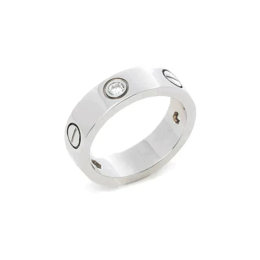 [ELAN LUXE]LOVE RING 5.5MM 3 DIAMONDS SILVER