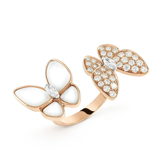 [ELAN LUXE]TWIN BUTTERFLY DIAMOND MOP RING