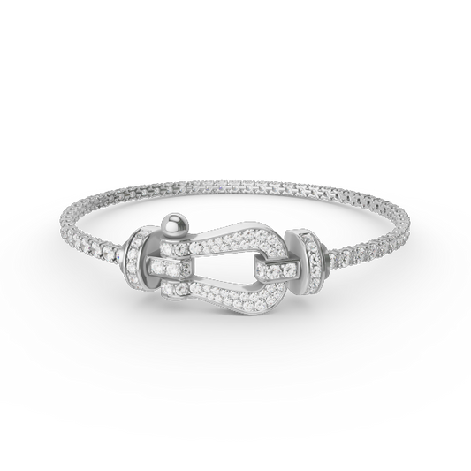 [ELAN LUXE]FORCE  LARGE HORSESHOE FULL DIAMOND TENNIS BRACELET