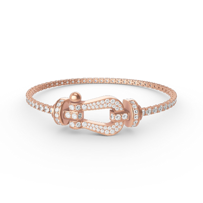 [ELAN LUXE]FORCE  LARGE HORSESHOE FULL DIAMOND TENNIS BRACELET