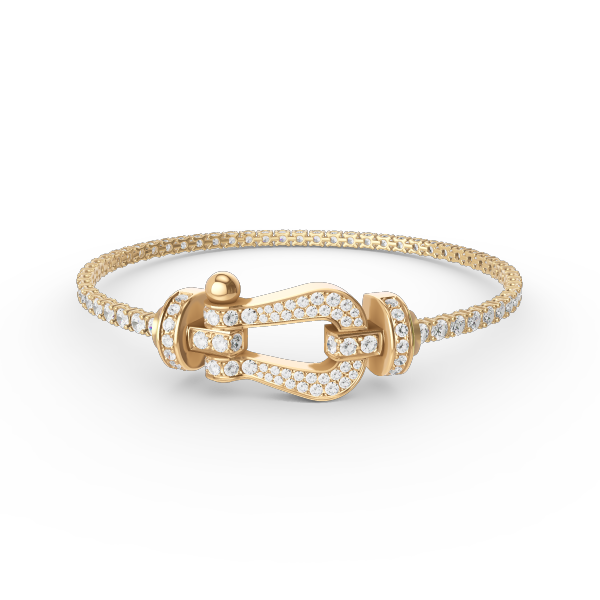 [ELAN LUXE]FORCE  LARGE HORSESHOE FULL DIAMOND TENNIS BRACELET